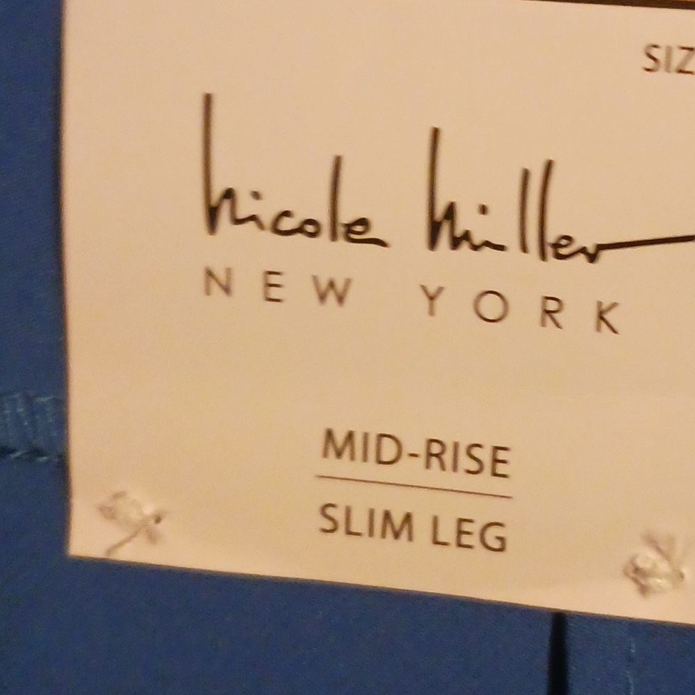 Nicole Miller Pants/Nicole Miller Mid Rise Slim Leg Pants, NWT - Picture 4 of 6